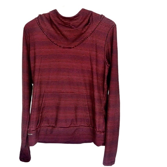 LOLE Purple and Navy  Striped Esma Funnel Neck Athletic Hoodie Size M - Picture 9 of 10